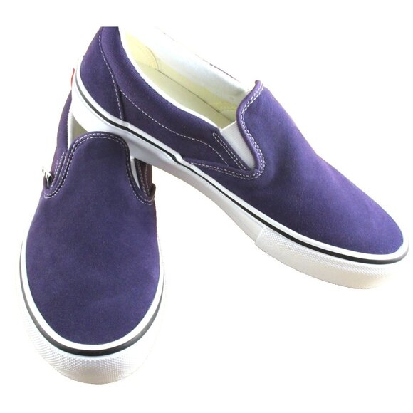 Vans Men's Skate Slip On Purple Black White Suede Canvas shoes Sizes NIB - Picture 3 of 7